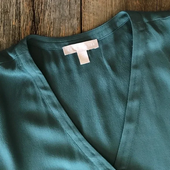 Chelsea28 Ruffle Sleeve V-Neck Top Teal Size Medium - Picture 10 of 12